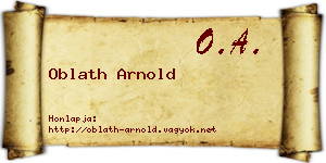 Oblath Arnold névjegykártya