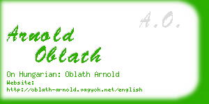 arnold oblath business card